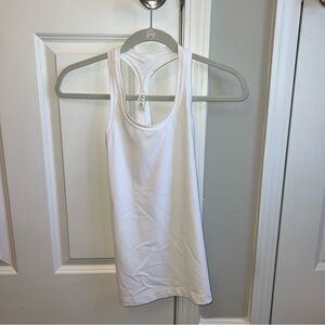 Lululemon White Racerback Fitted Tank Top
